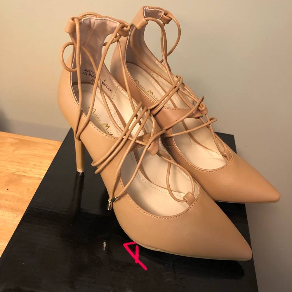 Tan Lace-Up Pumps (NWT)